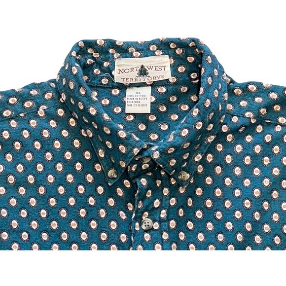 Northwest Territory Button Up Shirt Men XL Egyptian Heavy Cotton Flannel Vtg 90s - Picture 3 of 5